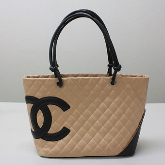 CHANEL シャネル カンボンライン コピー A25169 ラージトート ベージュ ブラック カーフ